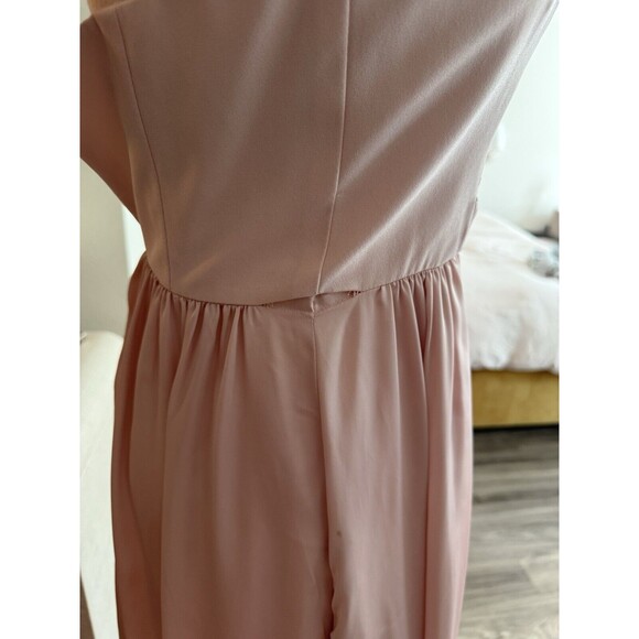 White by Vera Wang Maxi Dress Size 0 Blush Pink Satin Halter Bow Back Bridesmaid - Picture 7 of 12